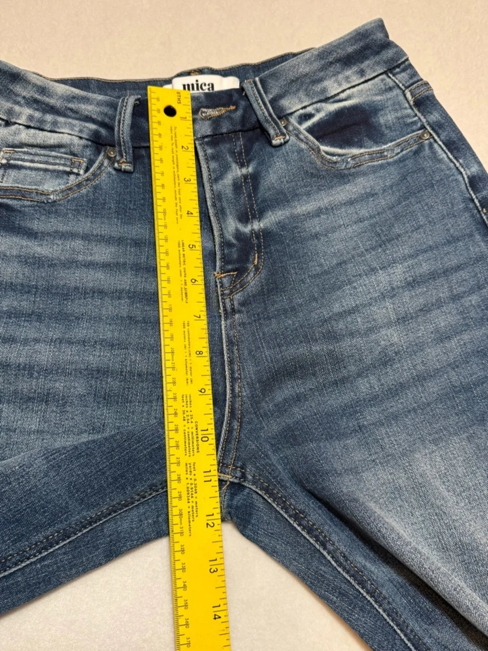 Mica High-waisted Blue Wide-Leg Flare Distressed Boho Jeans Women’s Size 25 - Picture 13 of 14